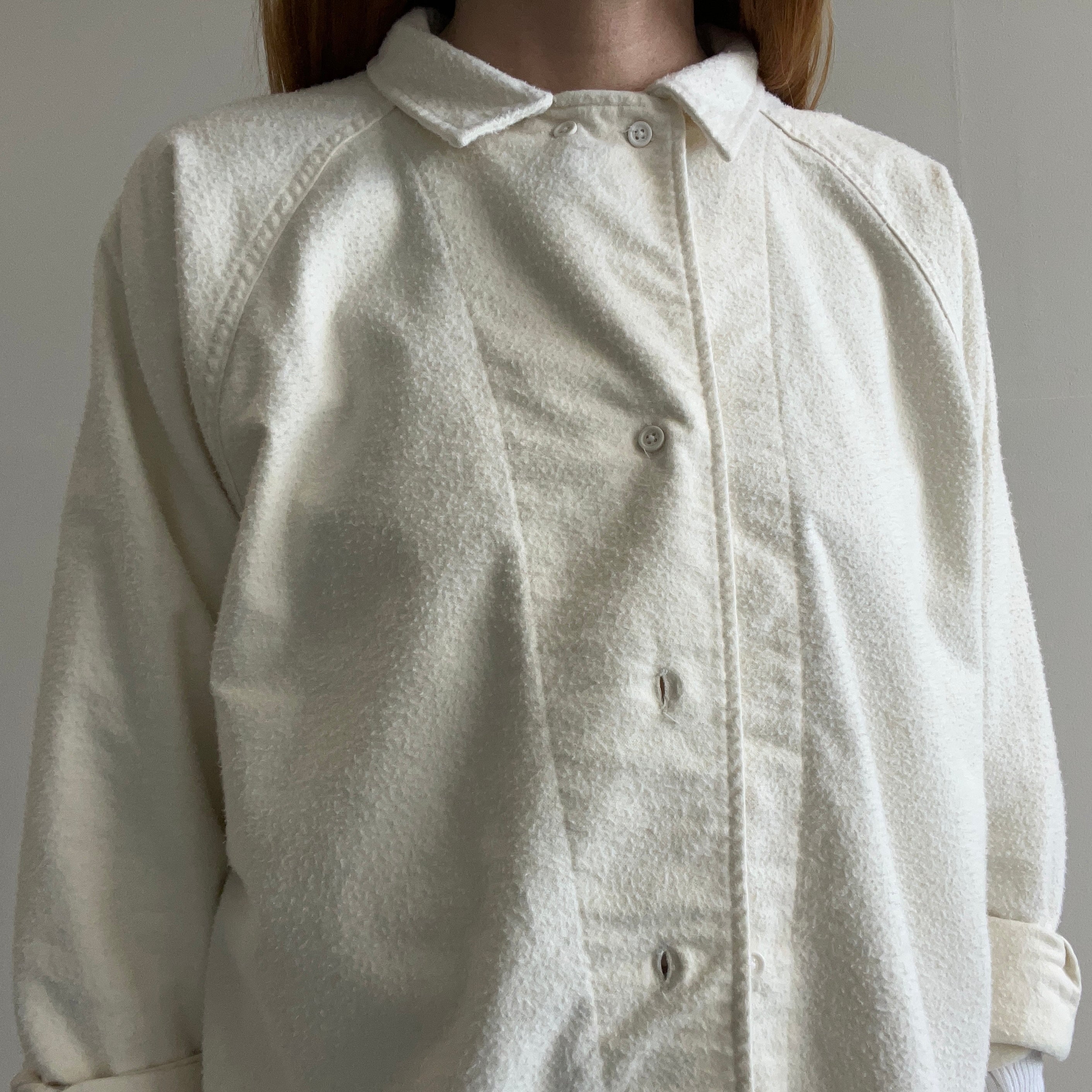 1980s USA MADE RARE Woolrich Women's Creamy White Flannel