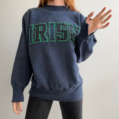 1980/90s Thrashed Beat Up Notre Dame IRISH Reverse Weave Heavy Weight Sweatshirt