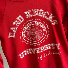 Sweat-shirt Hard Knocks University of LaCrosse des années 1980