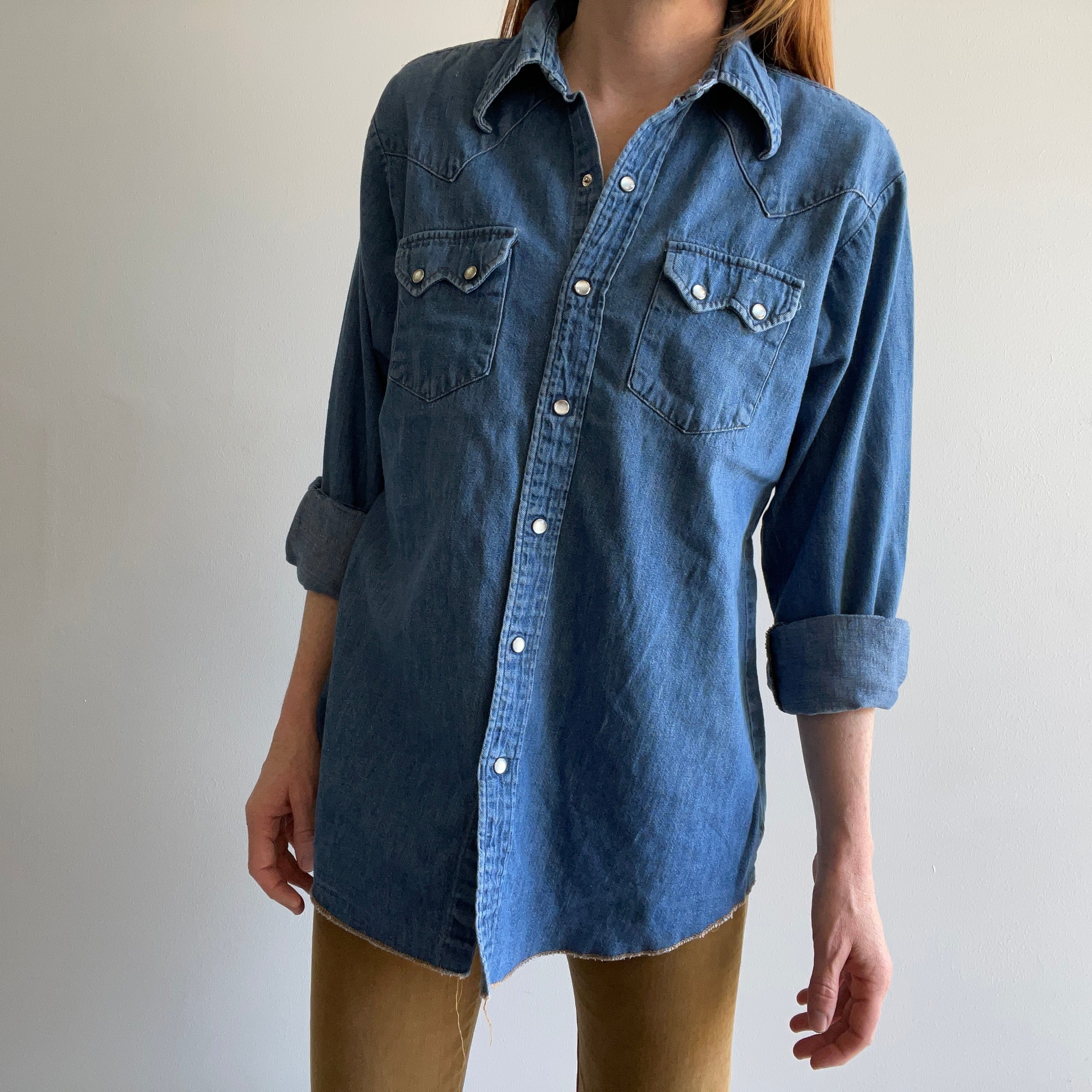 1970s Dee Cee Denim Cowboy Snap Front Shirt - SWOOOOON