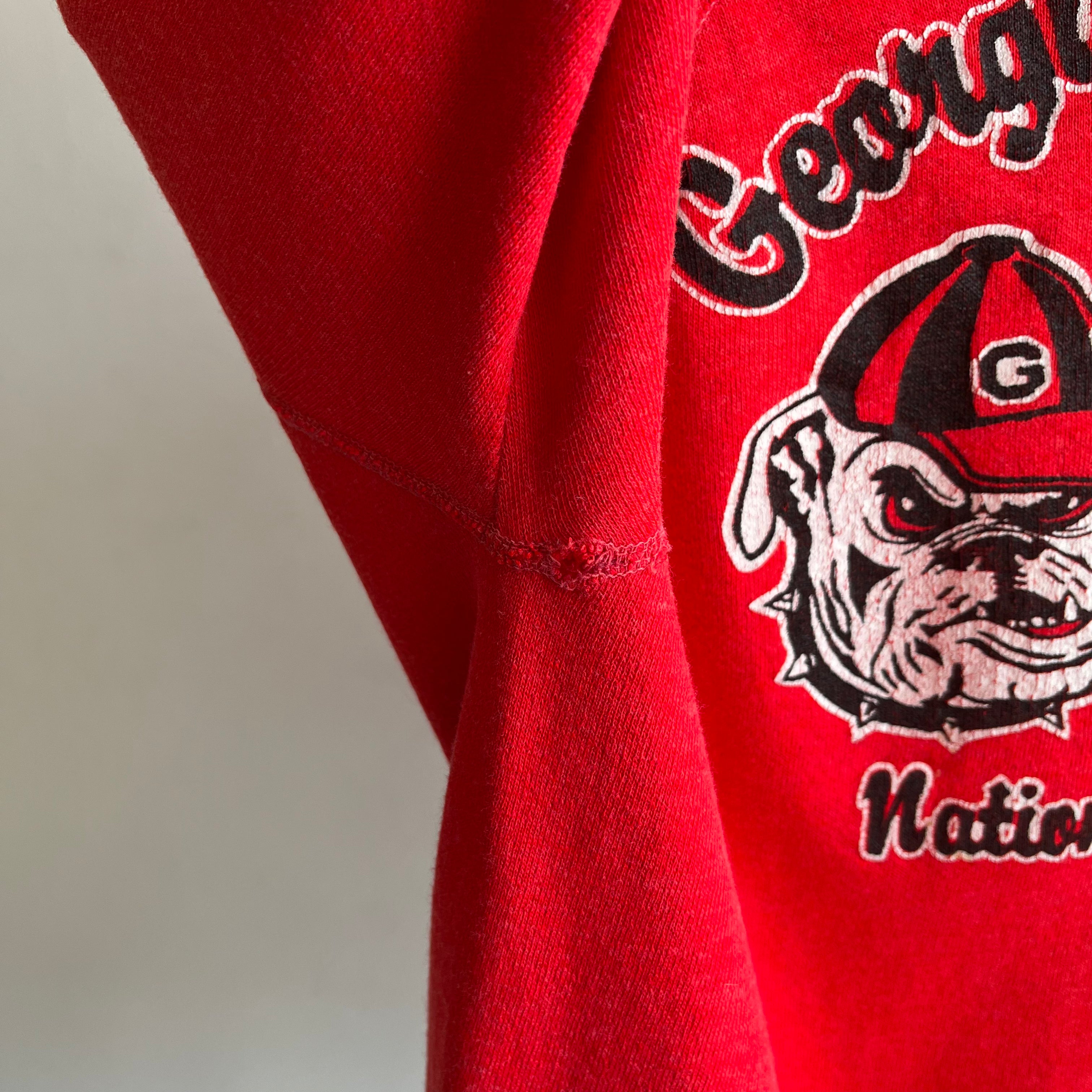 1970s Georgia Bulldog Champs Thinned Out and Worn Sweatshirt