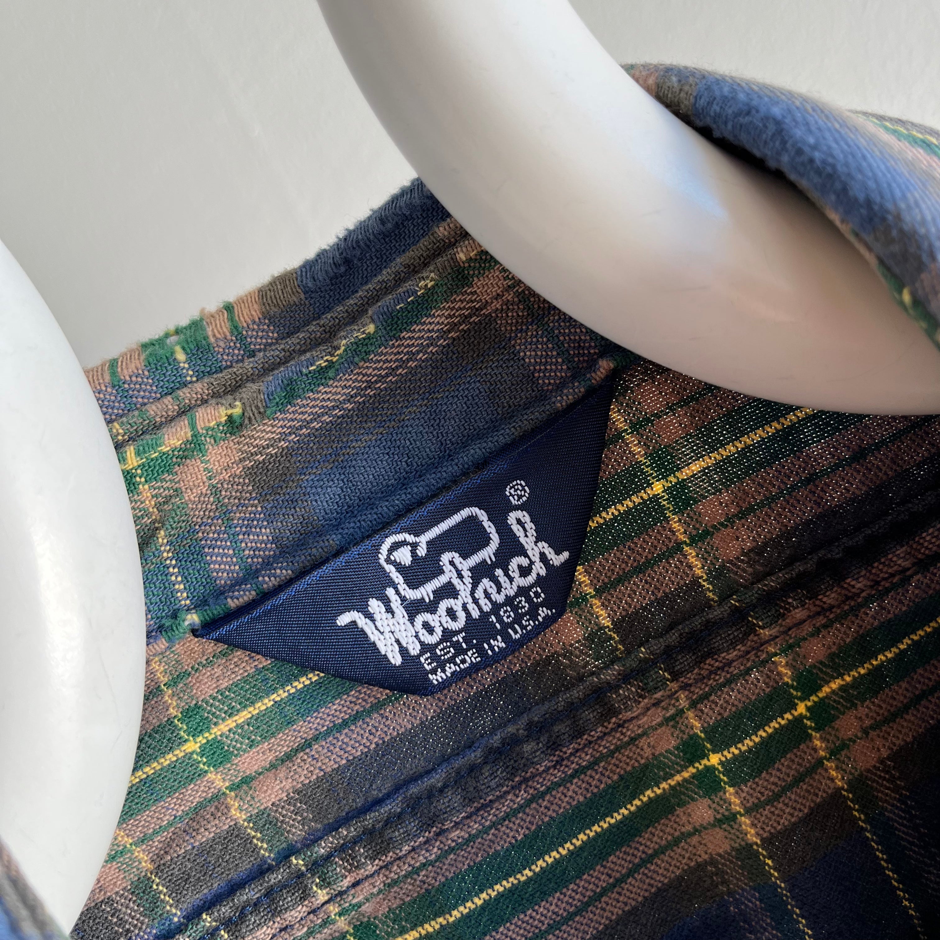 1980s USA Made Woolrich Tattered Cotton Flannel