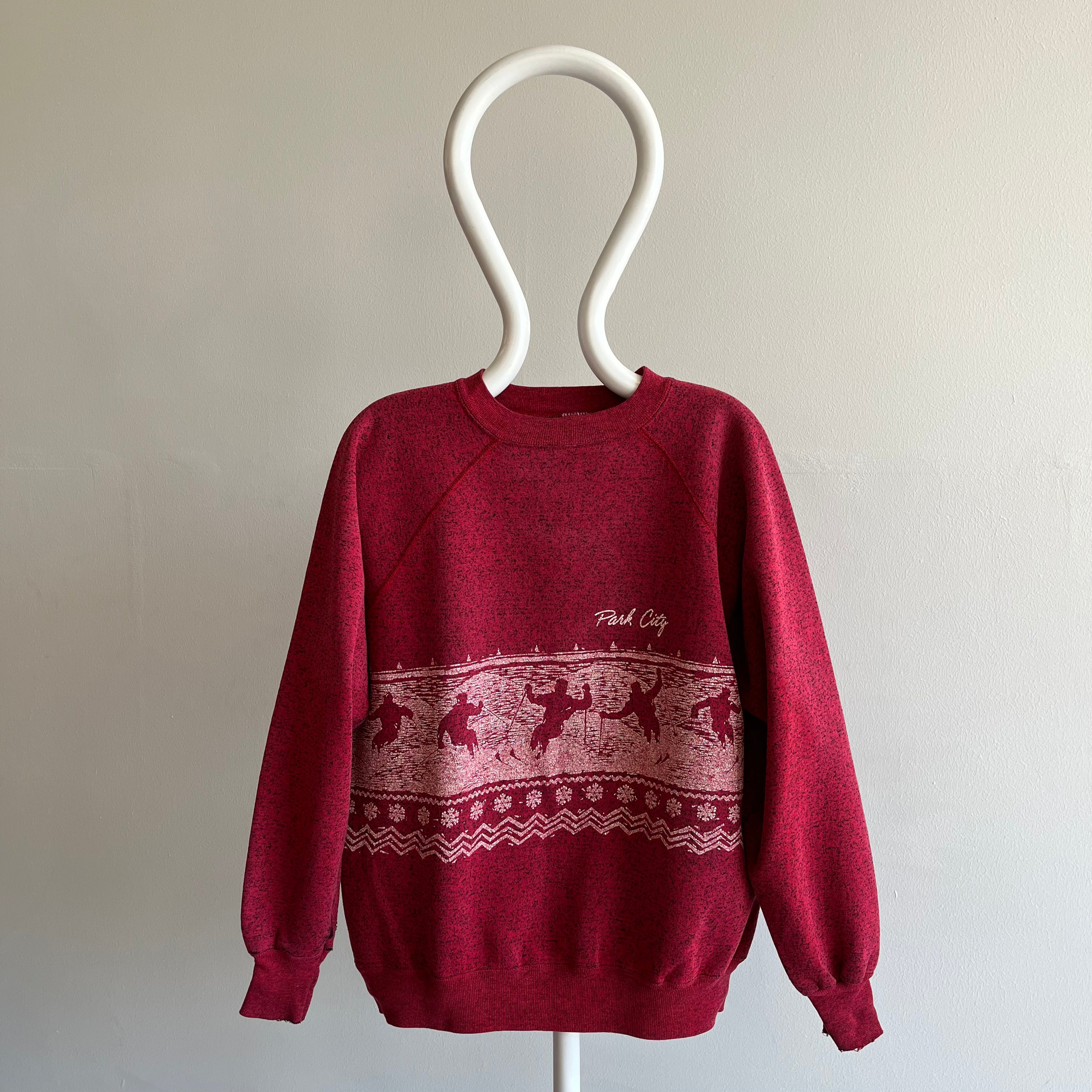 1980/90s Heather Red Park City Wrap Around Sweatshirt