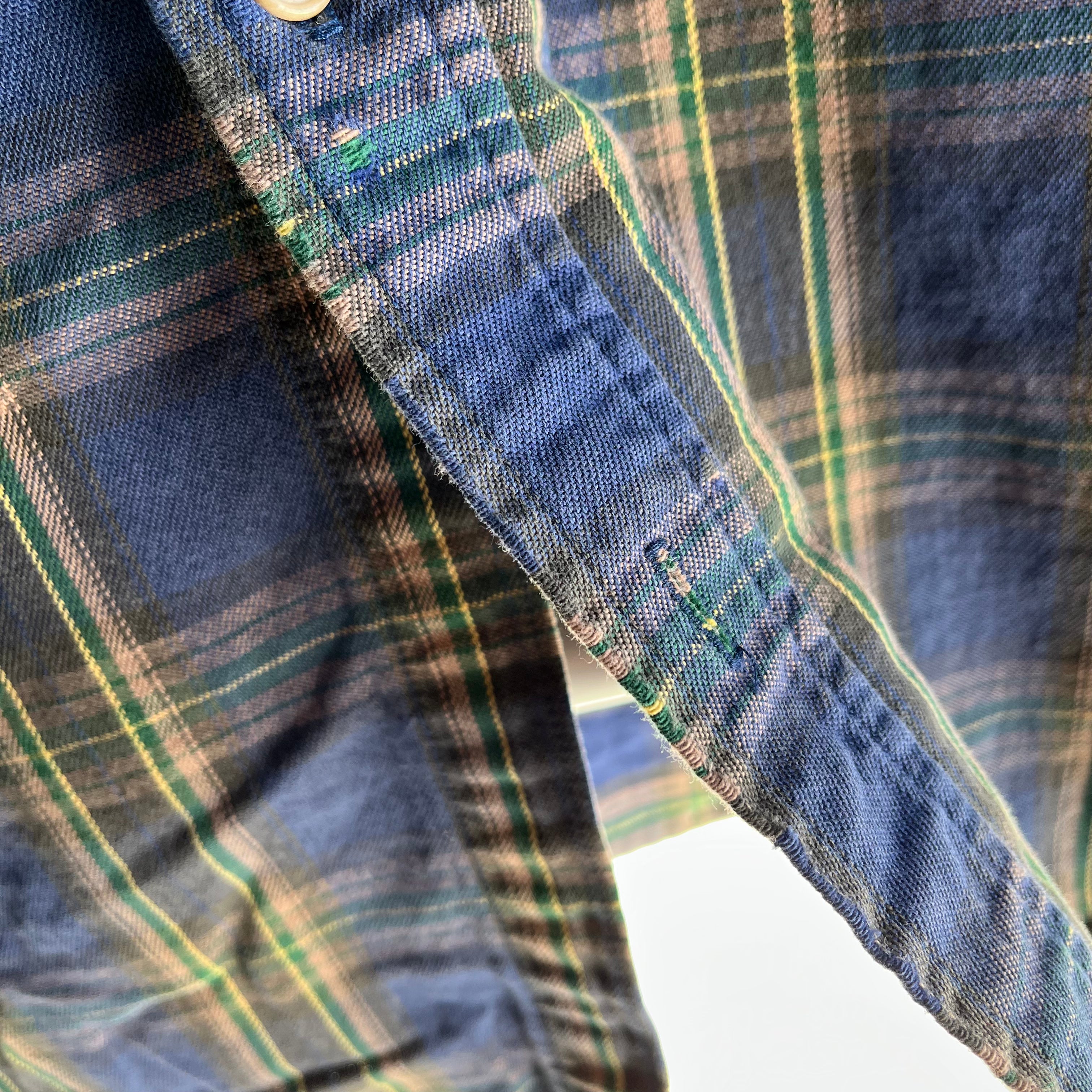 1980s USA Made Woolrich Tattered Cotton Flannel