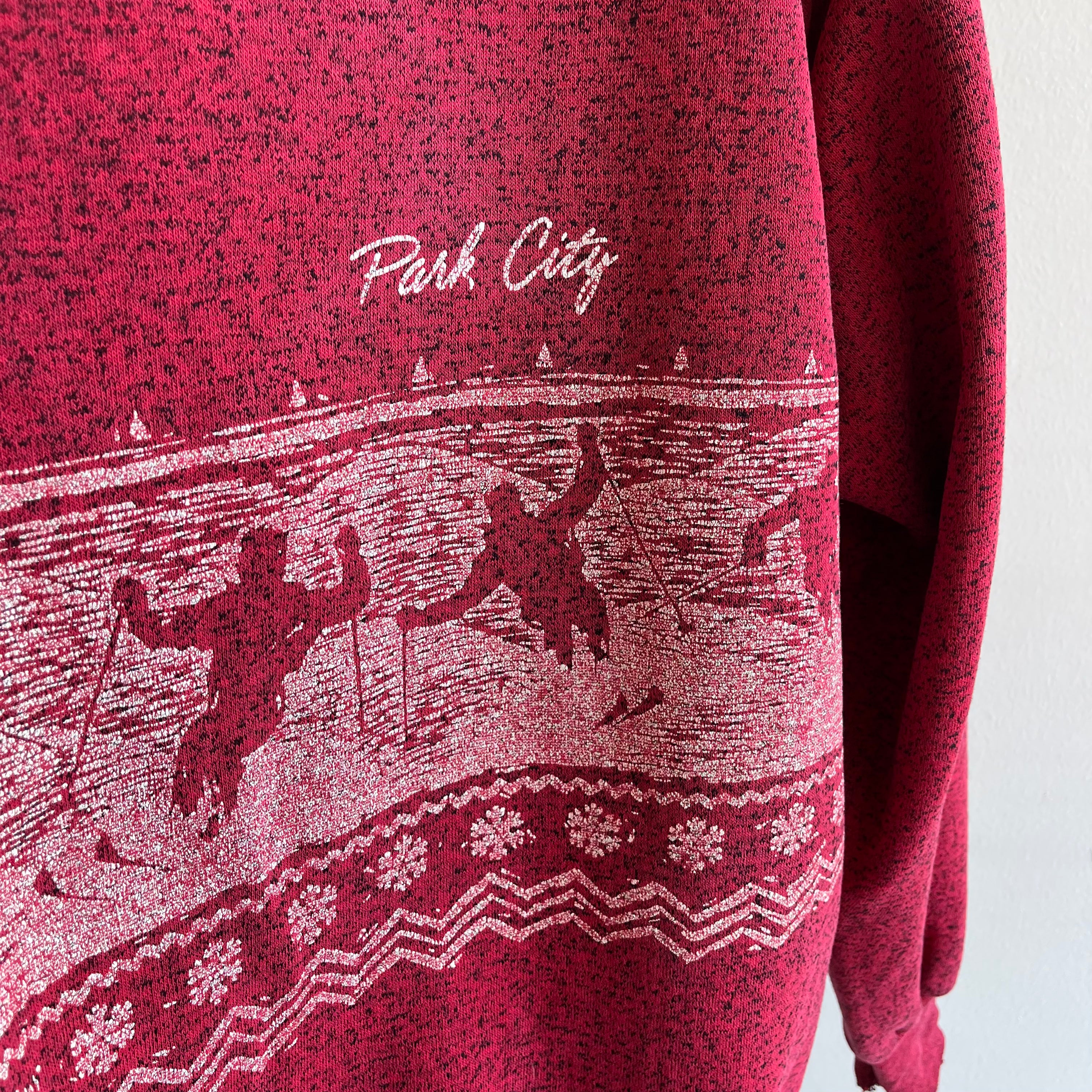 1980/90s Heather Red Park City Wrap Around Sweatshirt