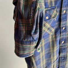 1980s USA Made Woolrich Tattered Cotton Flannel