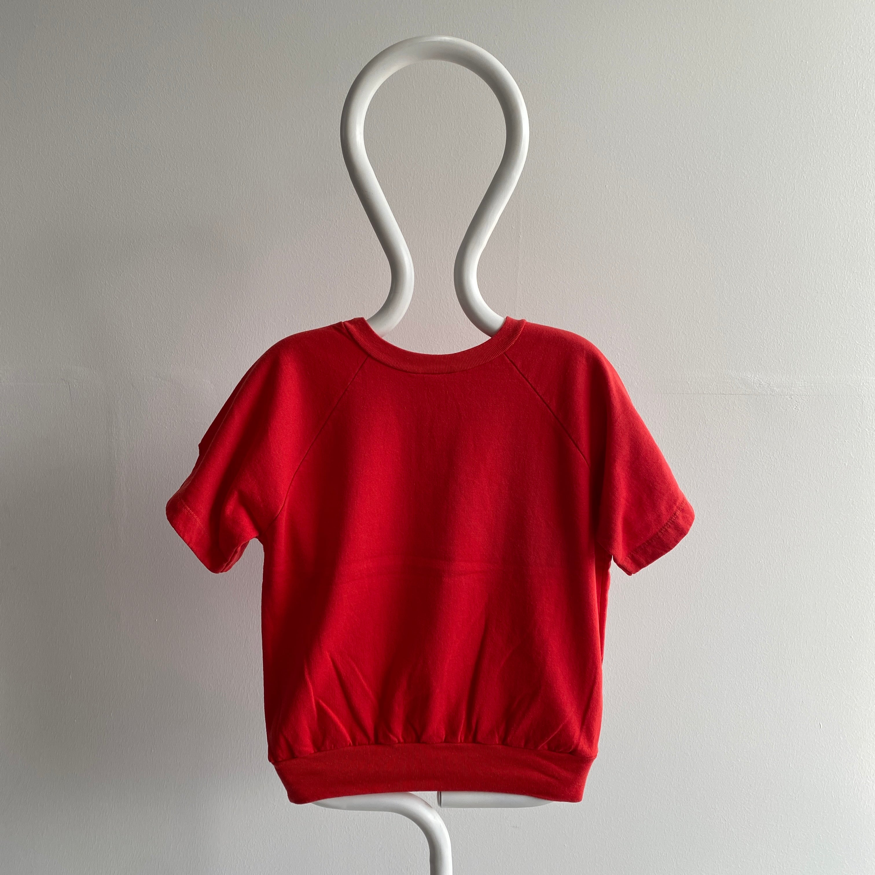 1970s Red Warm Up with Sleeve Detailing
