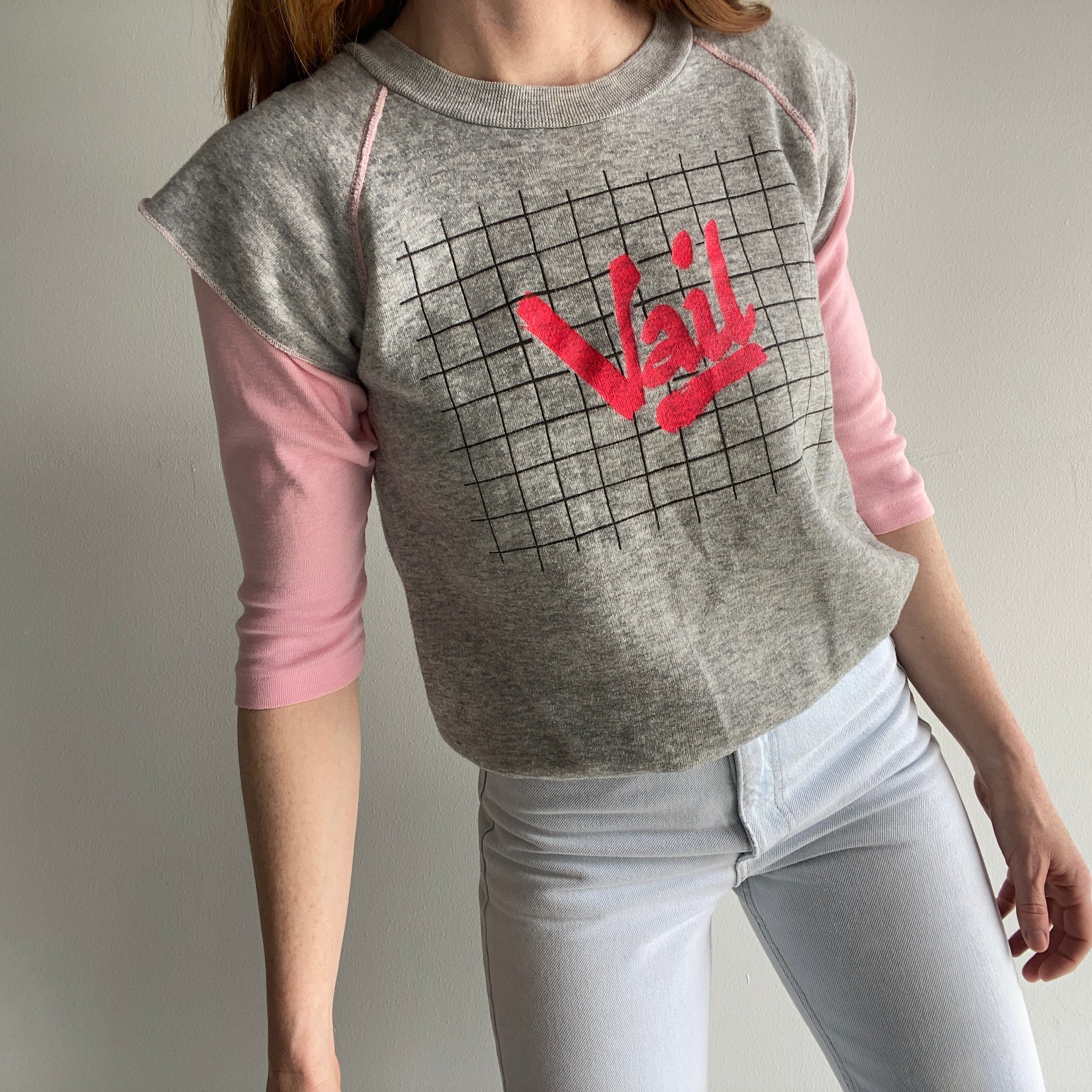 1980s Vail Built-In Baseball Sleeve Warm Up Sweatshirt/T-Shirt/Amazingness