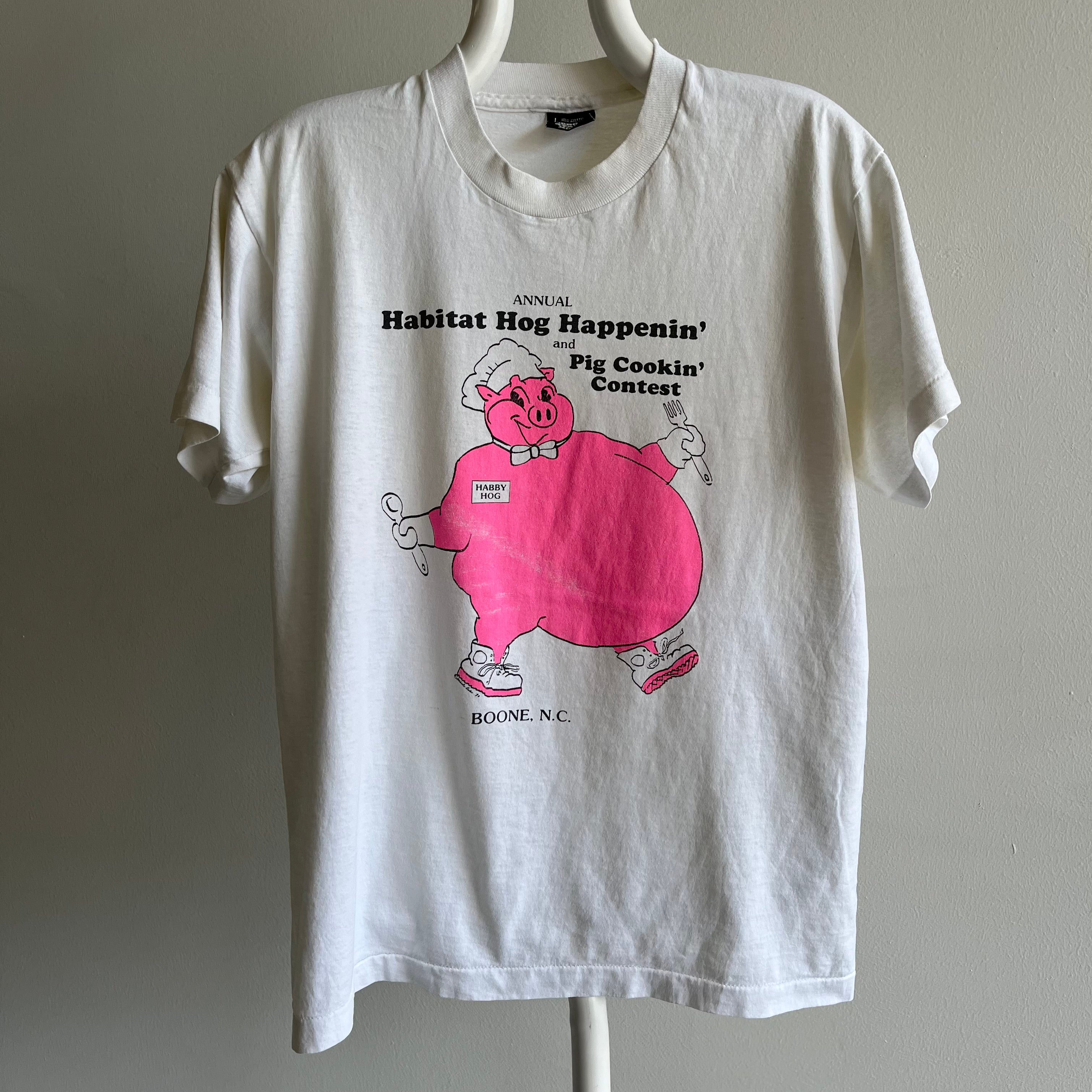 1990 Habitat Hog Happenin' and Pig Cookin' Contest T-Shirt