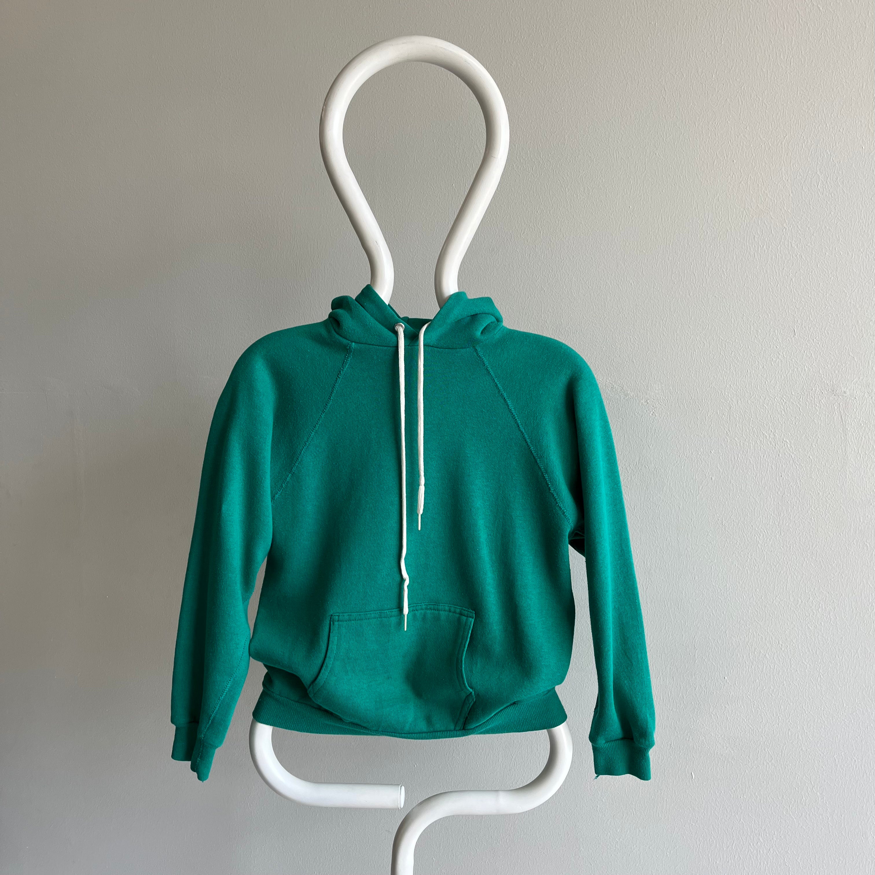 1980s Teal Pullover Hoodie