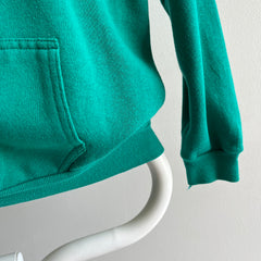 1980s Teal Pullover Hoodie