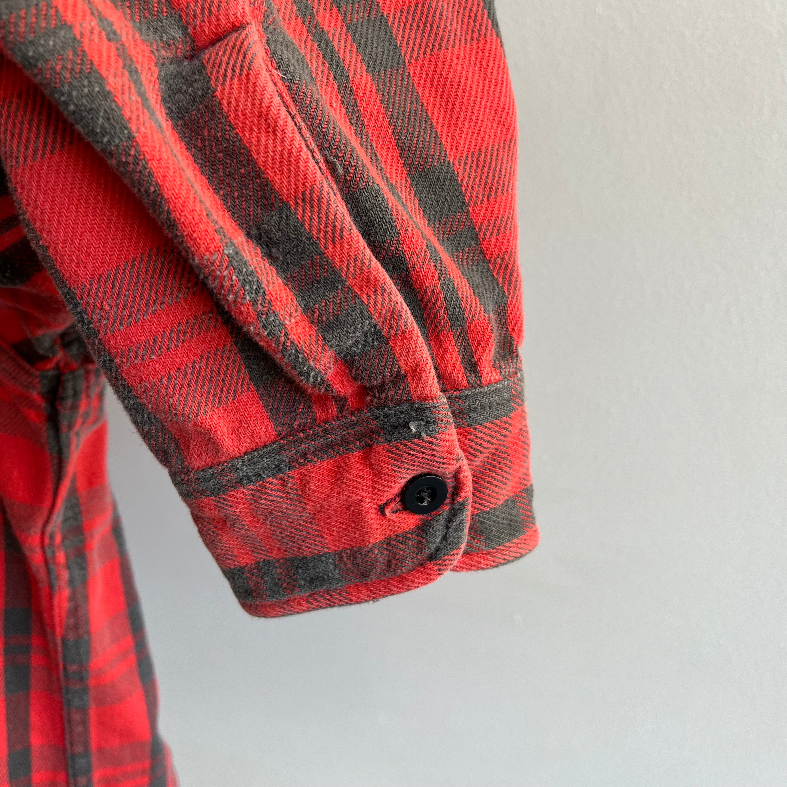 1990s Boxy Mended Cotton Flannel - THIS IS RAD (IMO)