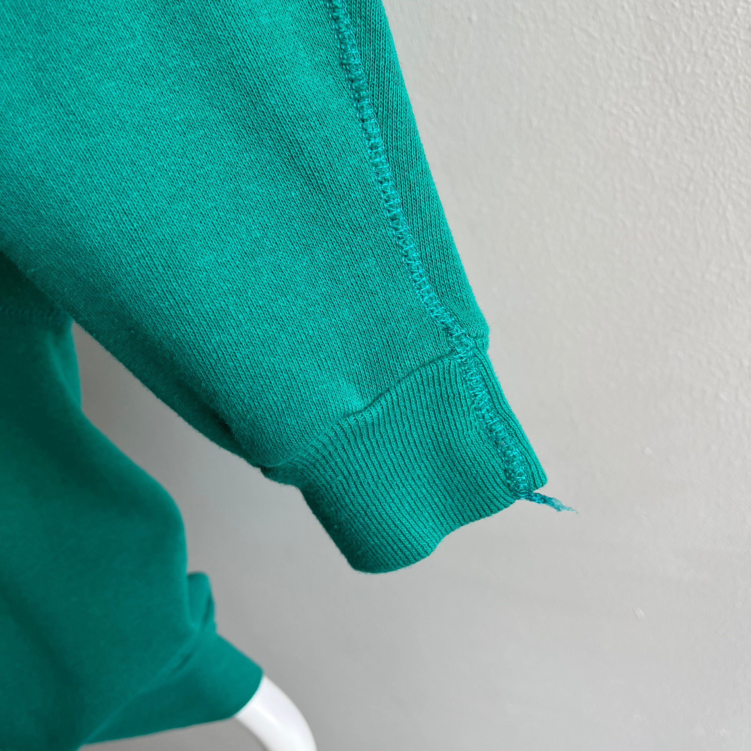 1980s Teal Pullover Hoodie