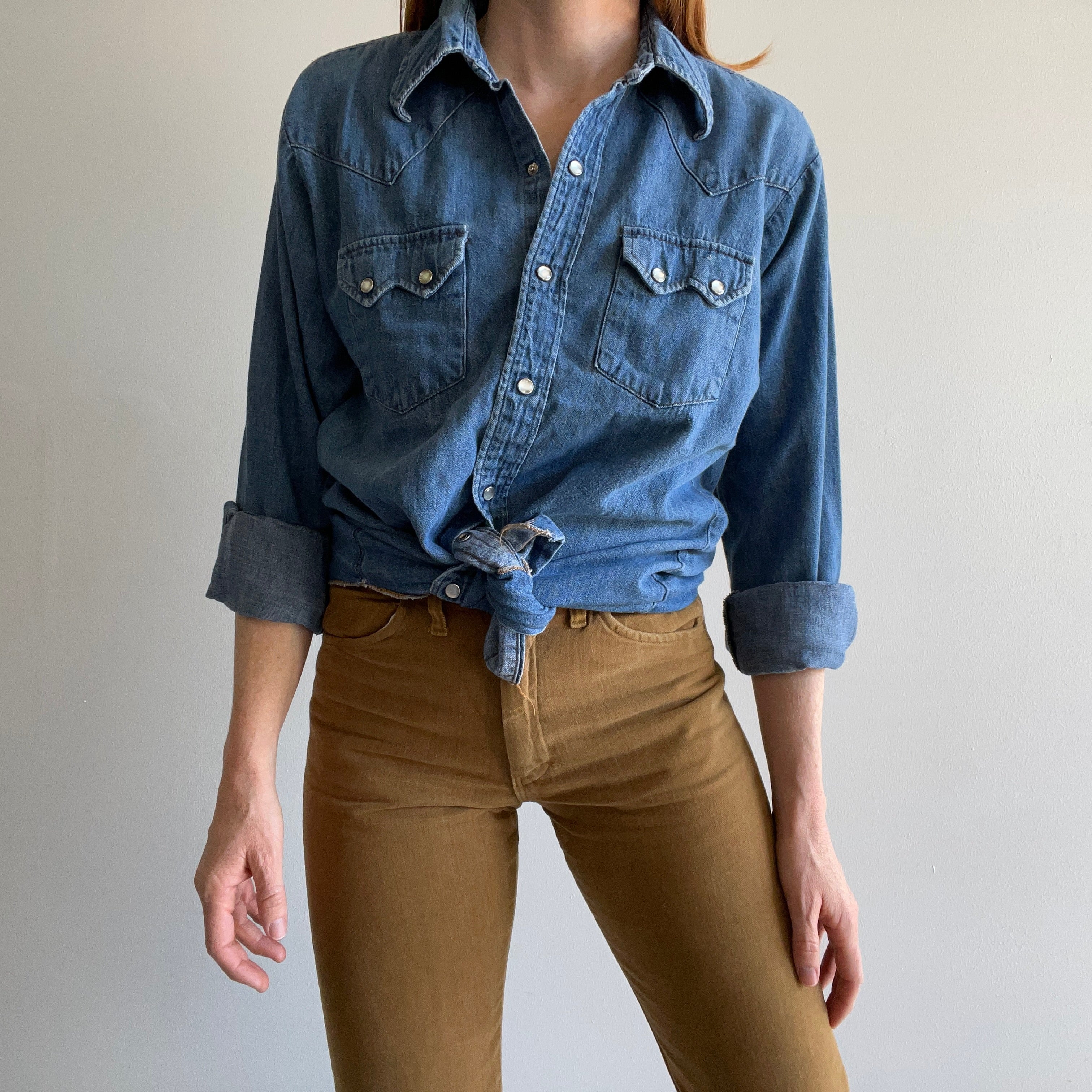 1970s Dee Cee Denim Cowboy Snap Front Shirt - SWOOOOON