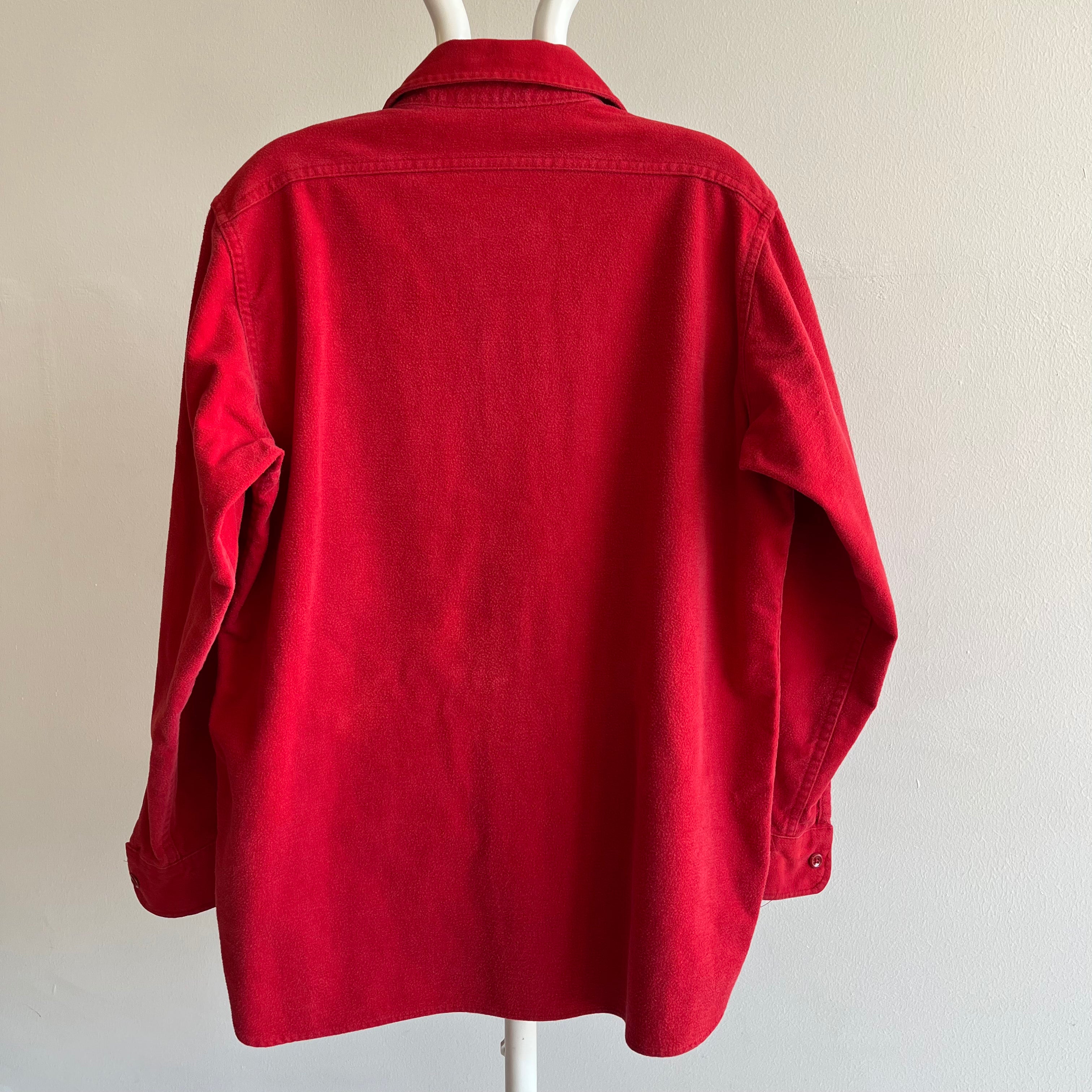 1980s Burnt Red/OrangebWoolrich Heavyweight Cotton Flannel