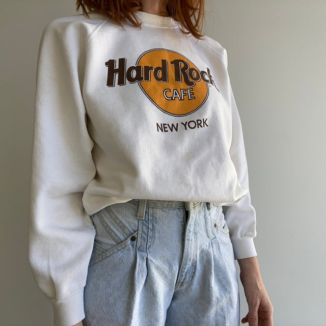 Hard Rock Cafe des années 1990 - New York - Sweat-shirt avec taches et trous