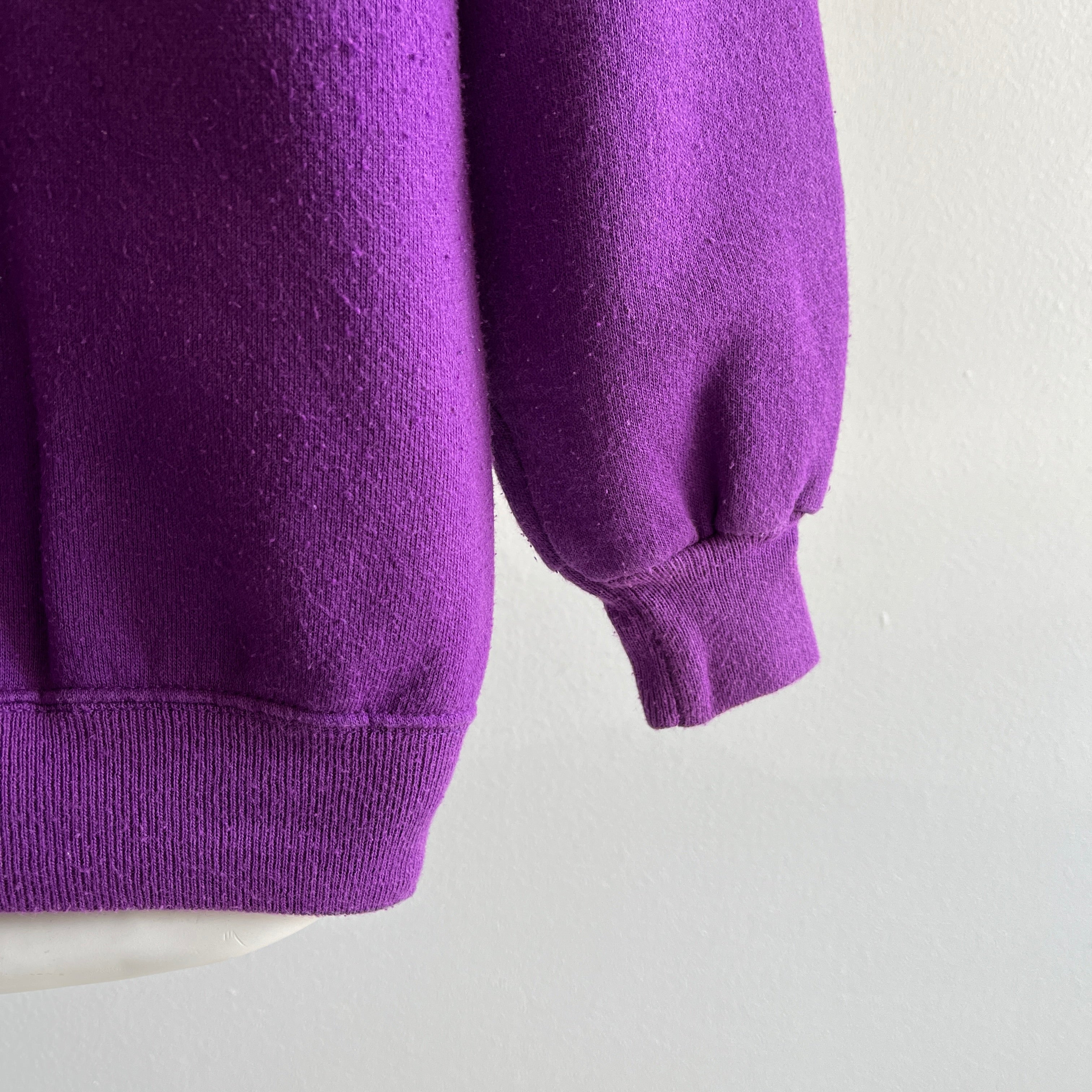 1990s Blank Purple Raglan by Hanes Her Way