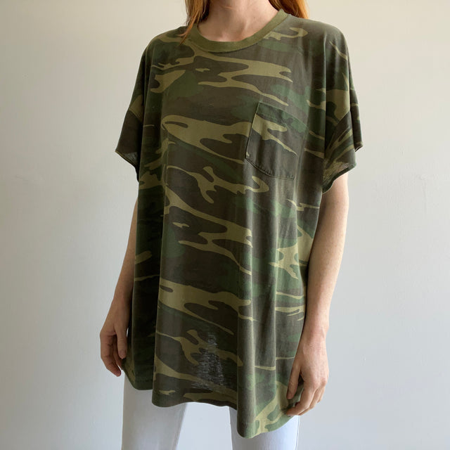 1990s/00s EXtremely Slouchy DIY Camo T-Shirt