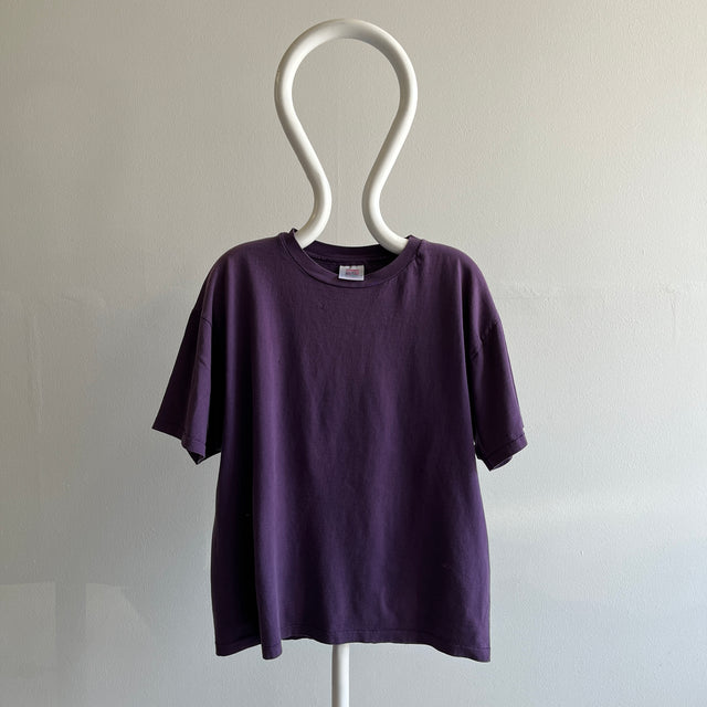 1990s Faded Hanes Her Way Délicieux T-shirt violet blanc