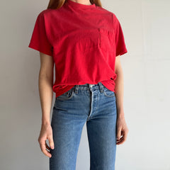 1980s Cotton Red Pocket T-Shirt - Perfect Cut (IMO)