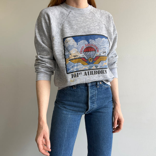 1970/80s 101st Airborne First Squadron Paint Stained Sweatshirt