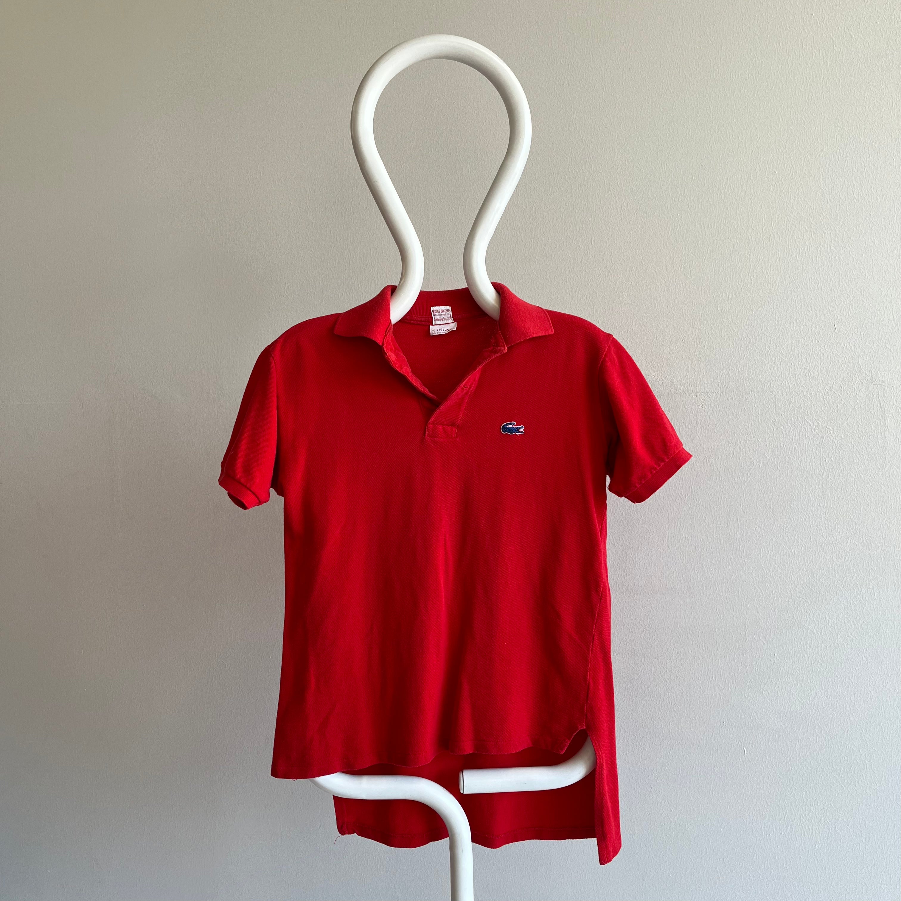 1960/70s Brooks Brothers x LaCoste Killer 80s Cut Red Polo Shirt