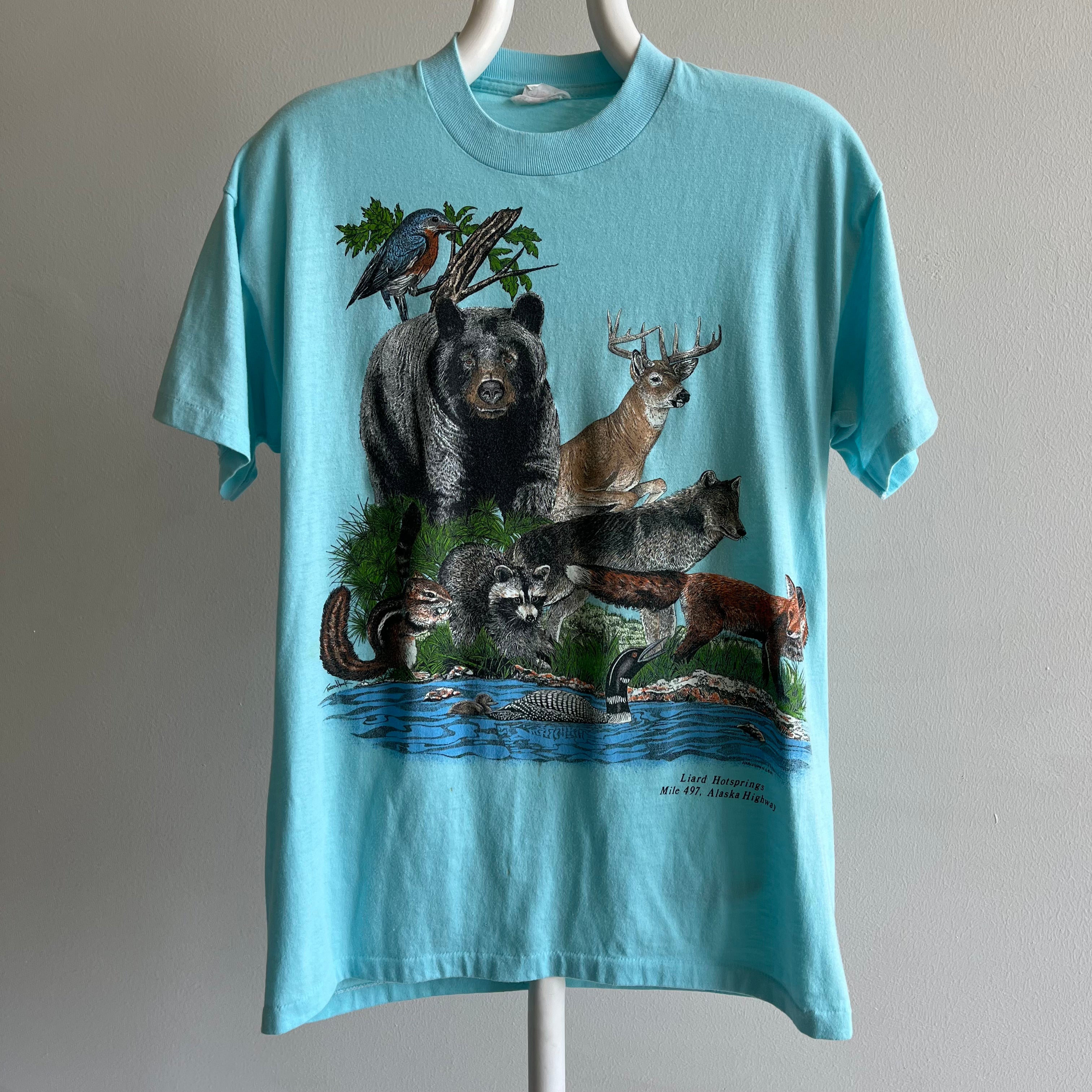 1989 Alaska Highway Front and Back Animal T-Shirt