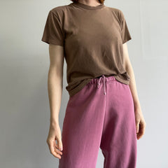 1980s Soft and Slouchy Brown Army T-Shirt