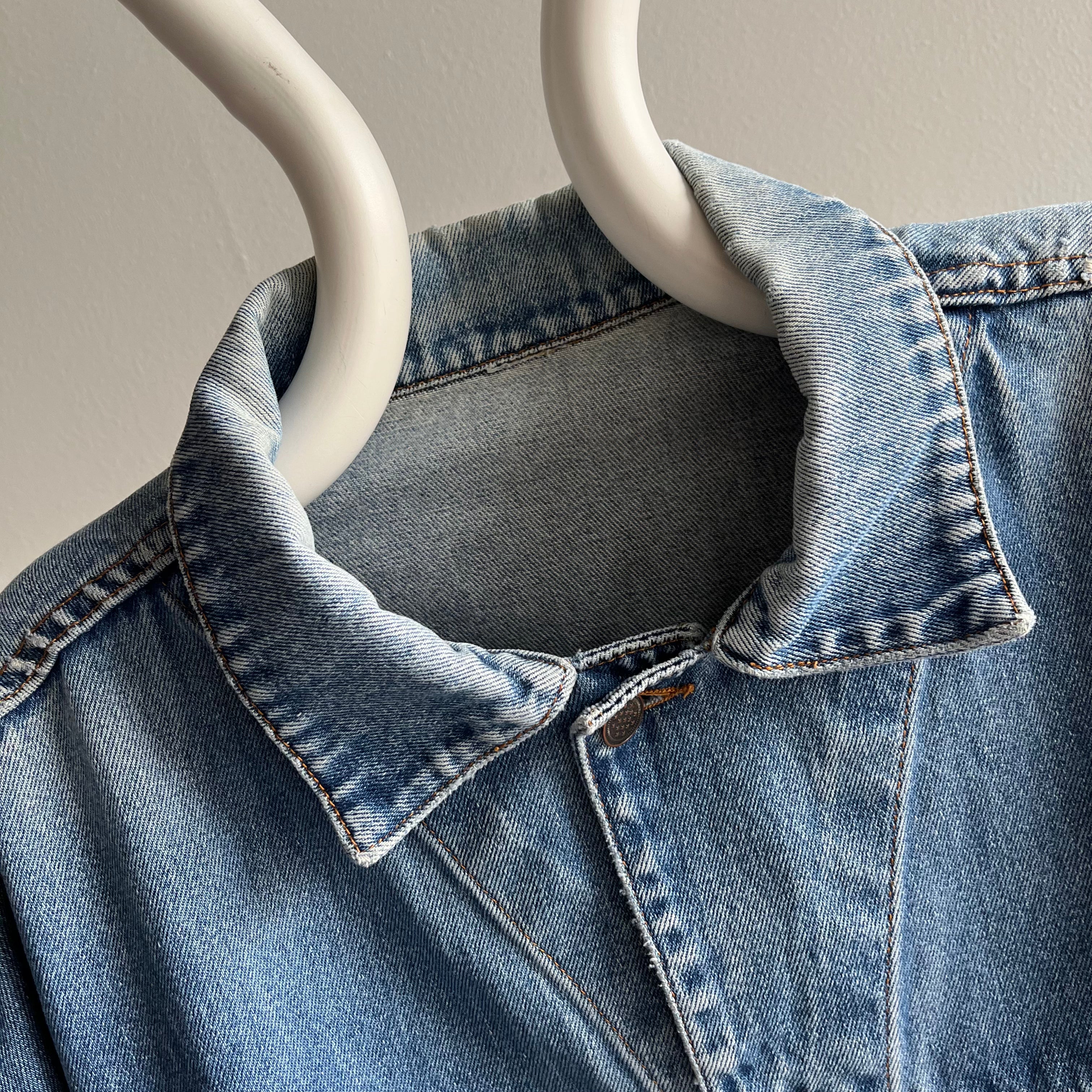 Veste en jean coupe surdimensionnée douce délavée des années 1990