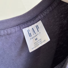 1990s USA Made GAP Faded Navy Cotton Pocket T-Shirt