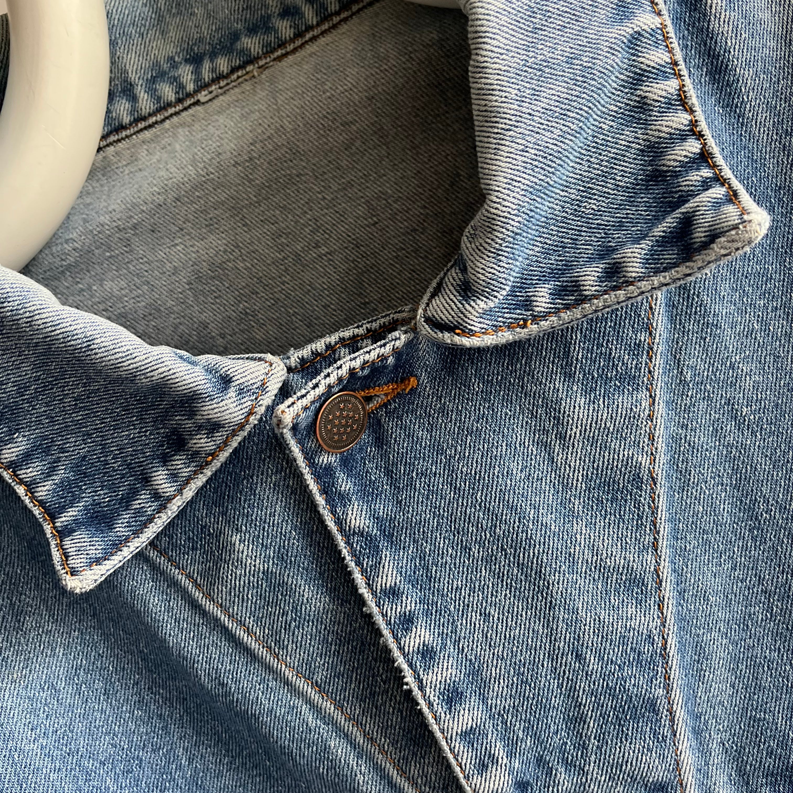 Veste en jean coupe surdimensionnée douce délavée des années 1990