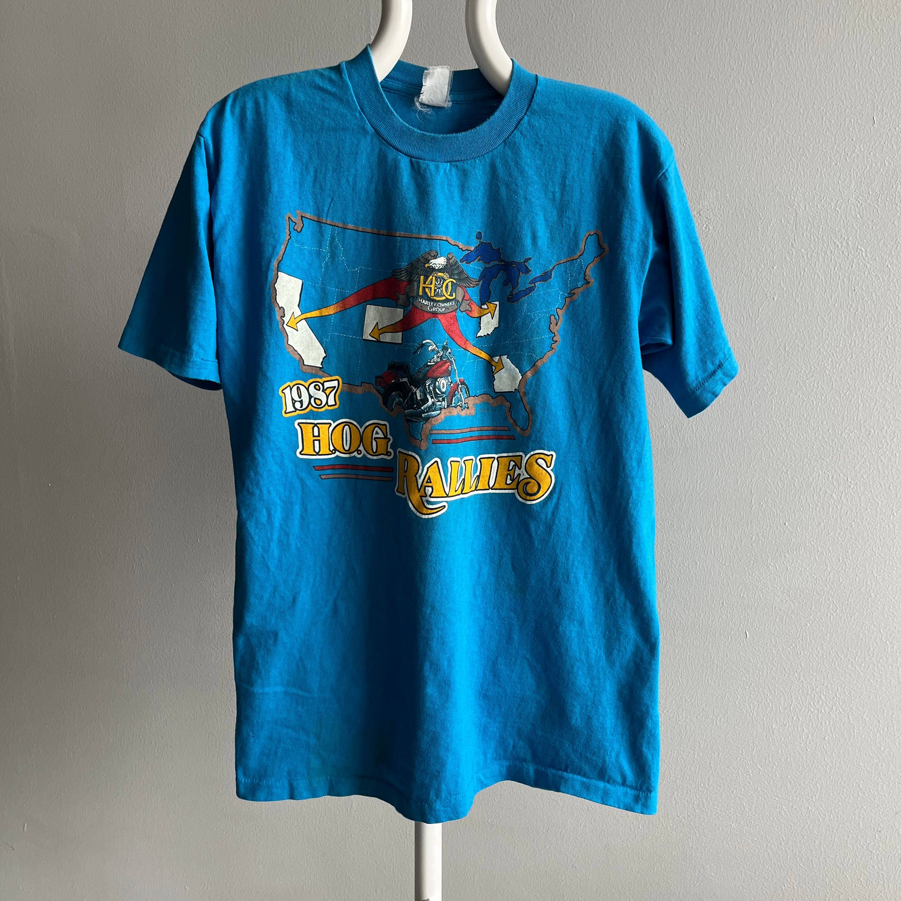1987 H.O.G. Rallies Harley T-Shirt - WOWZA
