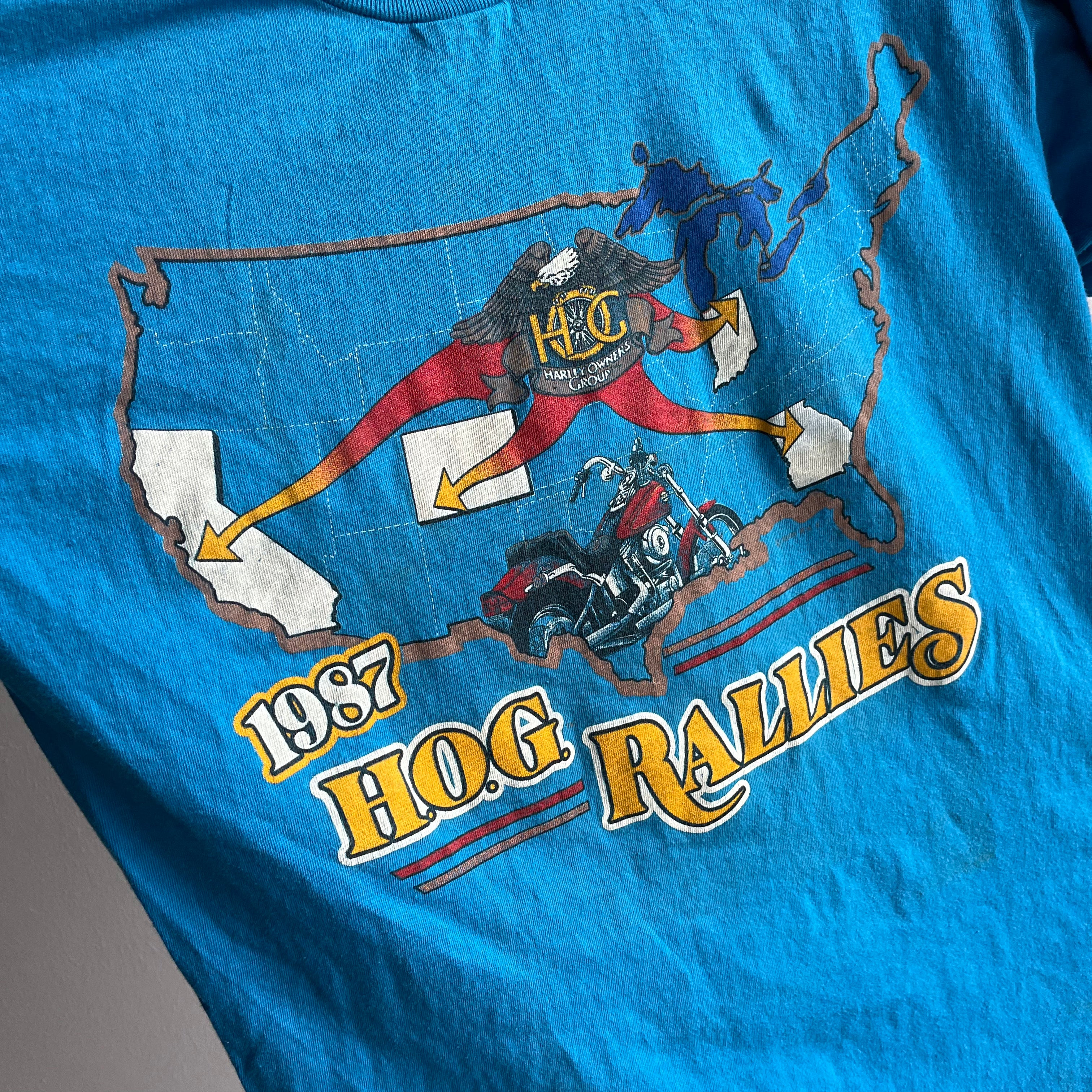 T-shirt Harley Rallyes HOG 1987 - WOWZA