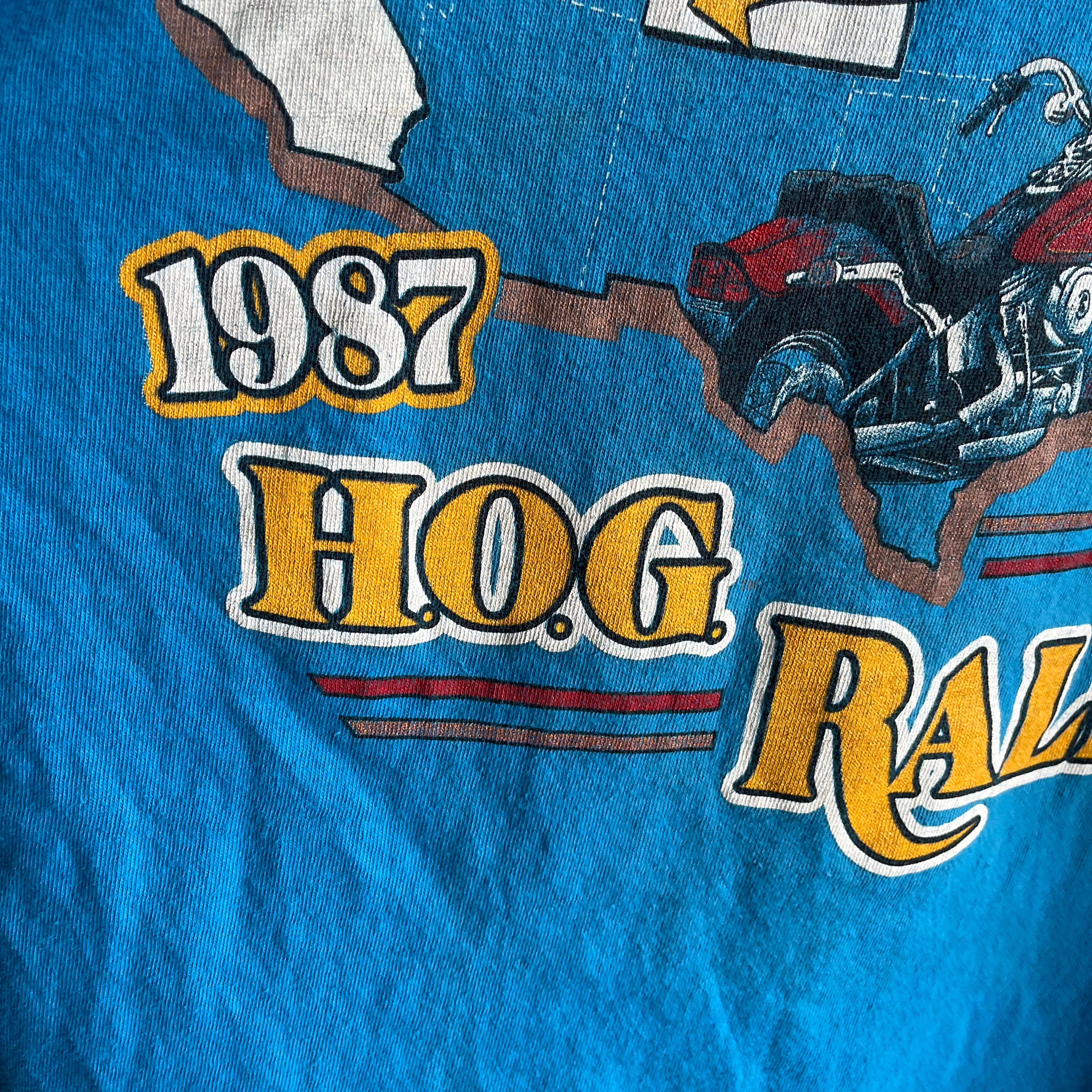 1987 H.O.G. Rallies Harley T-Shirt - WOWZA