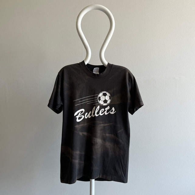 1990s Bullets Bleach/Fade Stained Soccer Team T-Shirt