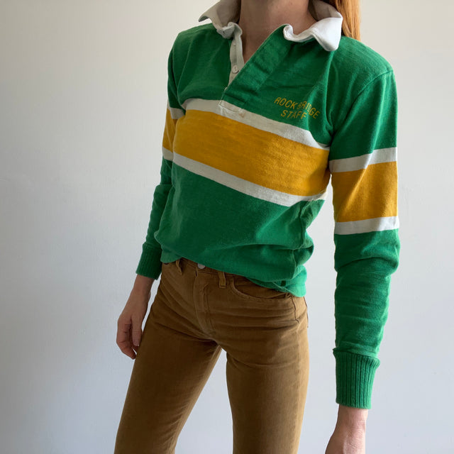 1980s "Rock Bridge Staff" Smaller Size Heavyweight Cotton Rugby Shirt