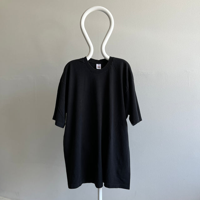 1990s 3XL Blank Black Cotton T-Shirt by FOTL
