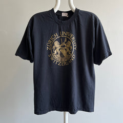 1980/90s Zurich Suisse noir et or T-shirt touristique à peine porté