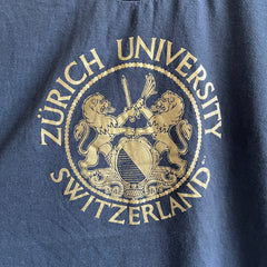 1980/90s Zurich Switzerland Black and Gold Barely Worn Tourist T-Shirt