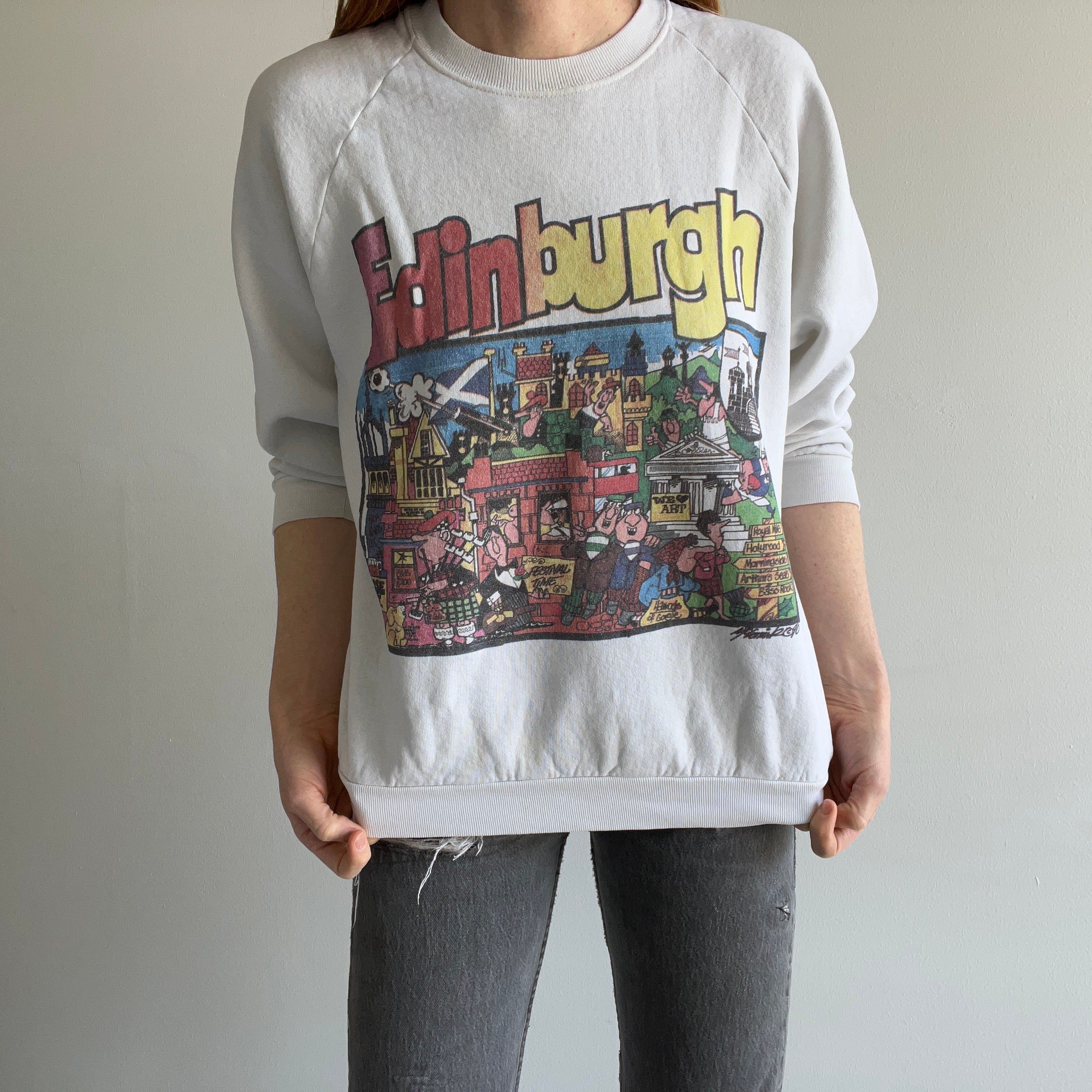 1990 Edinburgh, Scotland Super Rad Tourist Sweatshirt - Made in Ireland by Screen Stars