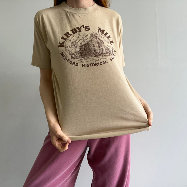 T-shirt de la société historique Kirby's Mill Medford des années 1970