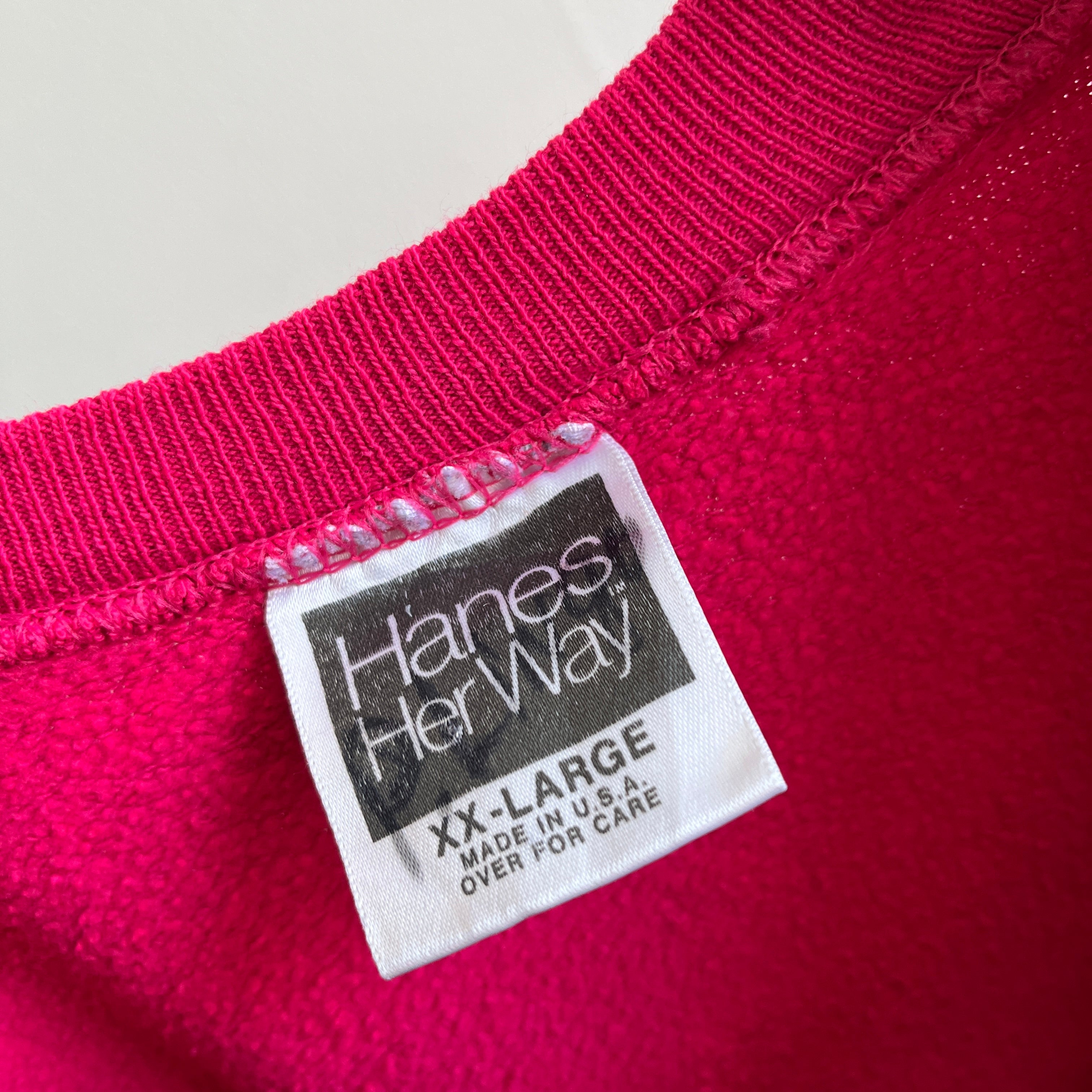 NOS Deadstock Hanes Her Way Vintage Sweatshirt Red Soft 80s 90s