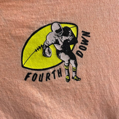 1990 Faded Neon Mock Neck Football Long Sleeve T-Shirt