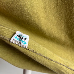 1960/70s Khaki Olive Short Sleeve Mock Neck T-Shirt by Jockey