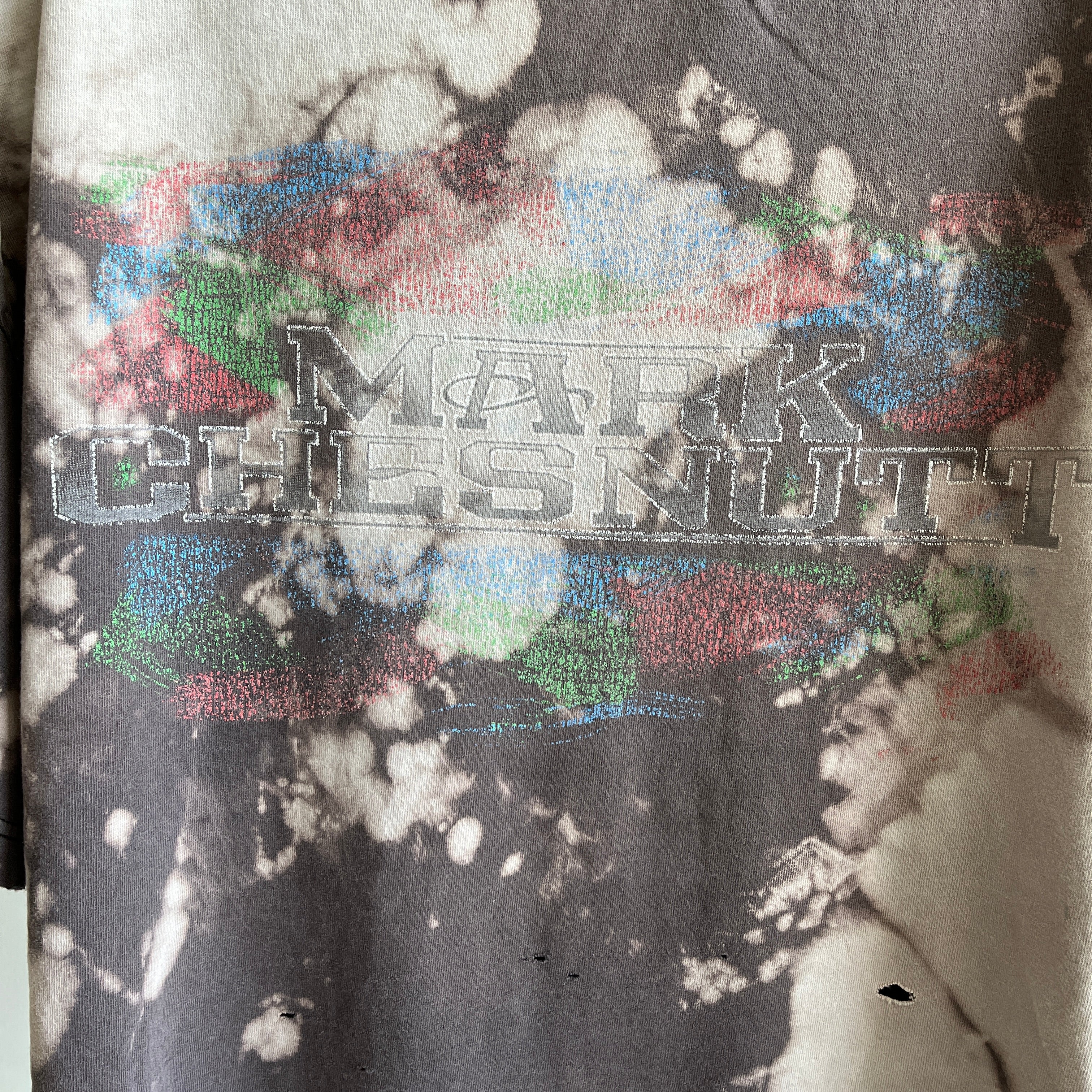 1990s Mark Chestnut Shredded, Tattered, Torn, Bleach Stained, Worn Out T-Shirt