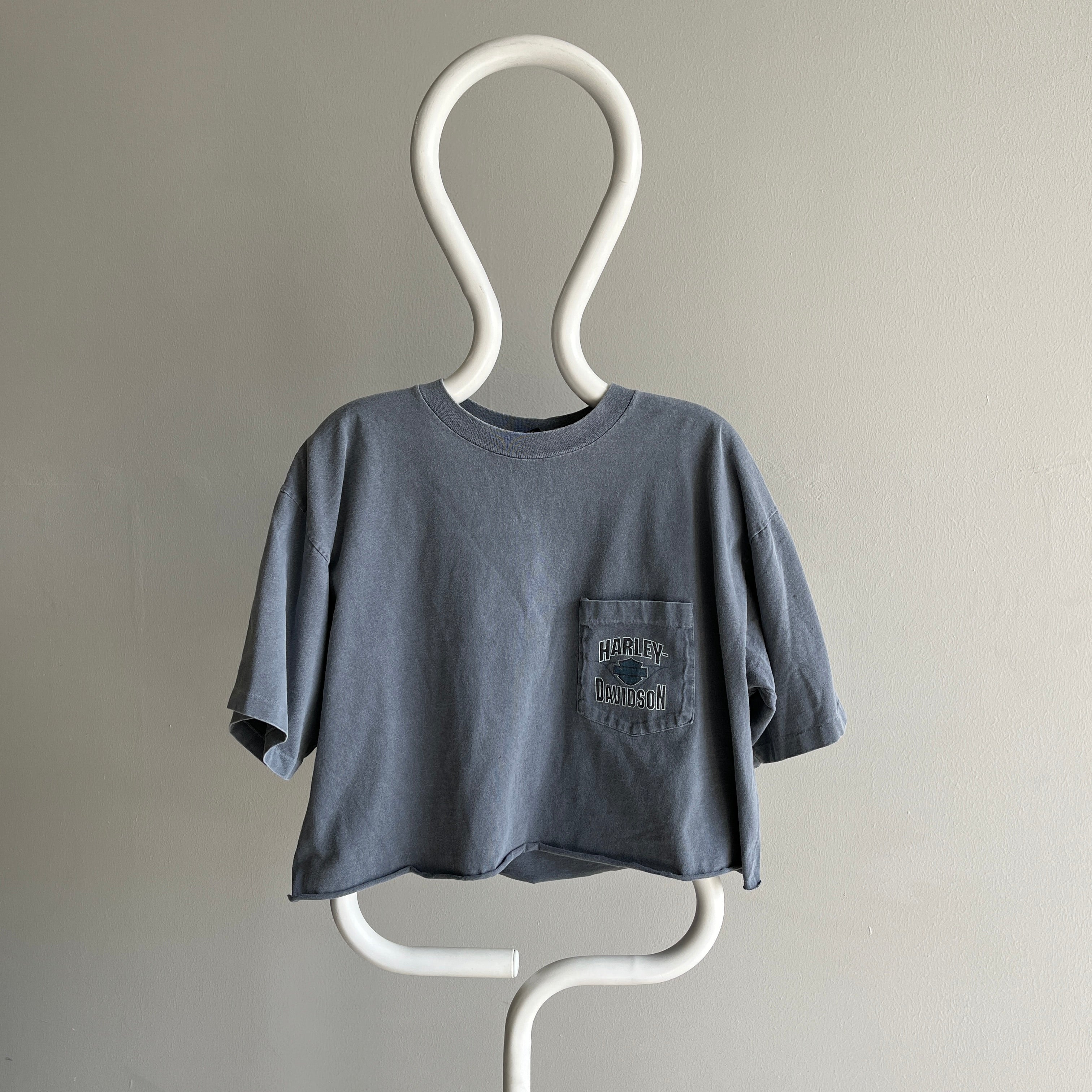 1990s DIY Cropped Harley Pocket T-Shirt