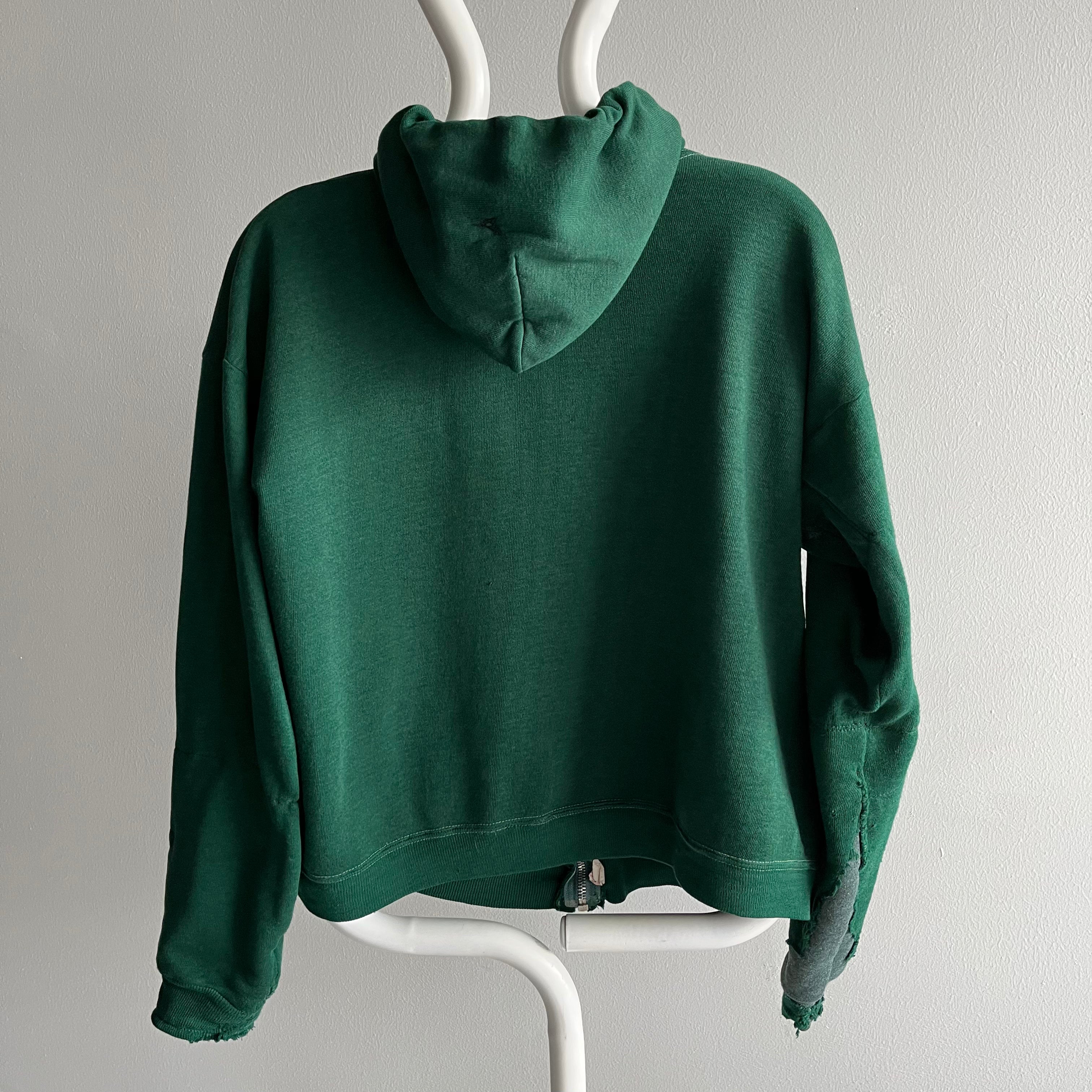 1970s Brought Back To Life Champion Brand Four Leaf Clover Zip Up Hoodie