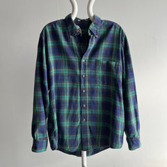 1990s Bill Blass Super Soft Button Down Cotton Flannel - Lightweight