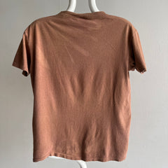 1980s Blank Army Brown Cotton T-Shirt