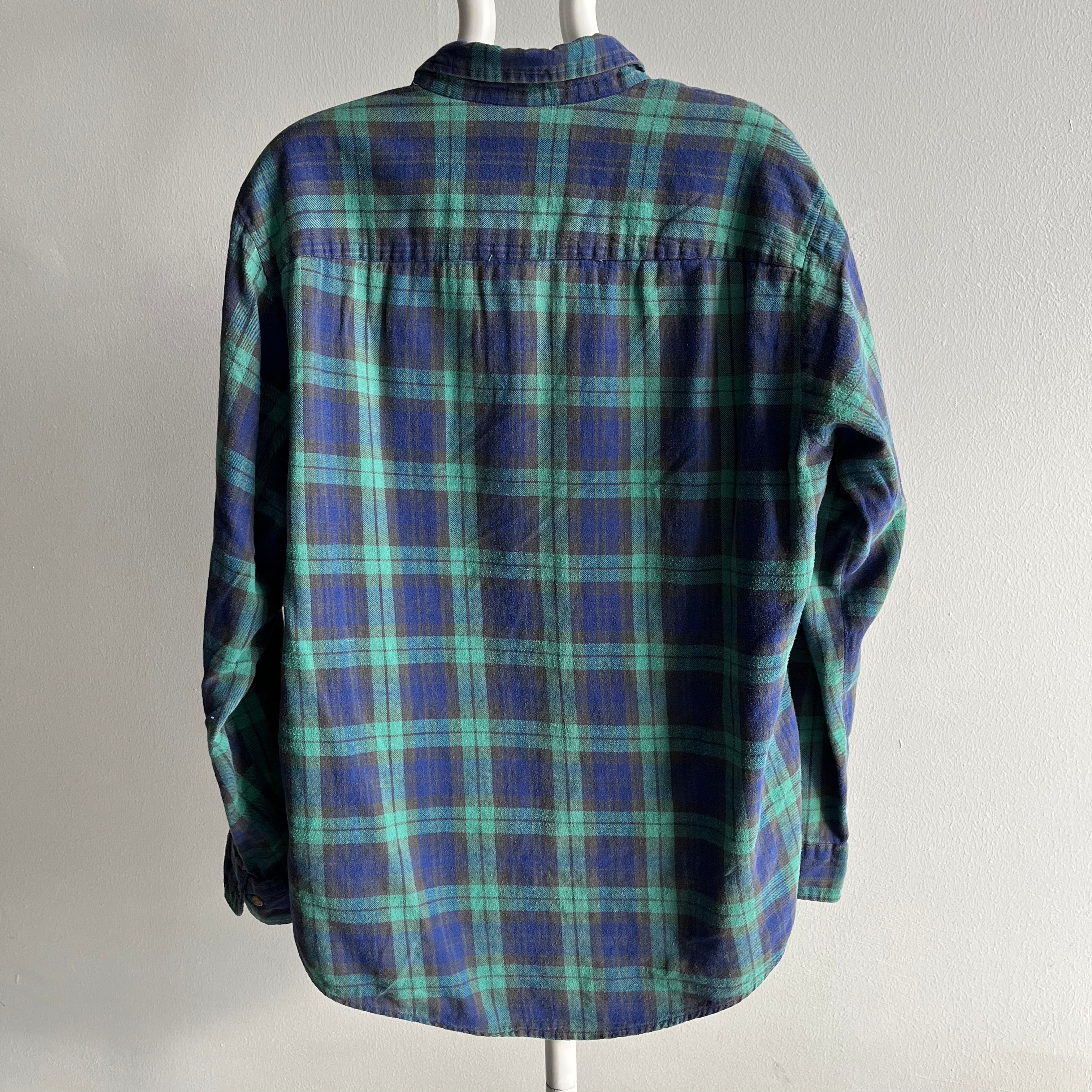 1990s Bill Blass Super Soft Button Down Cotton Flannel - Lightweight